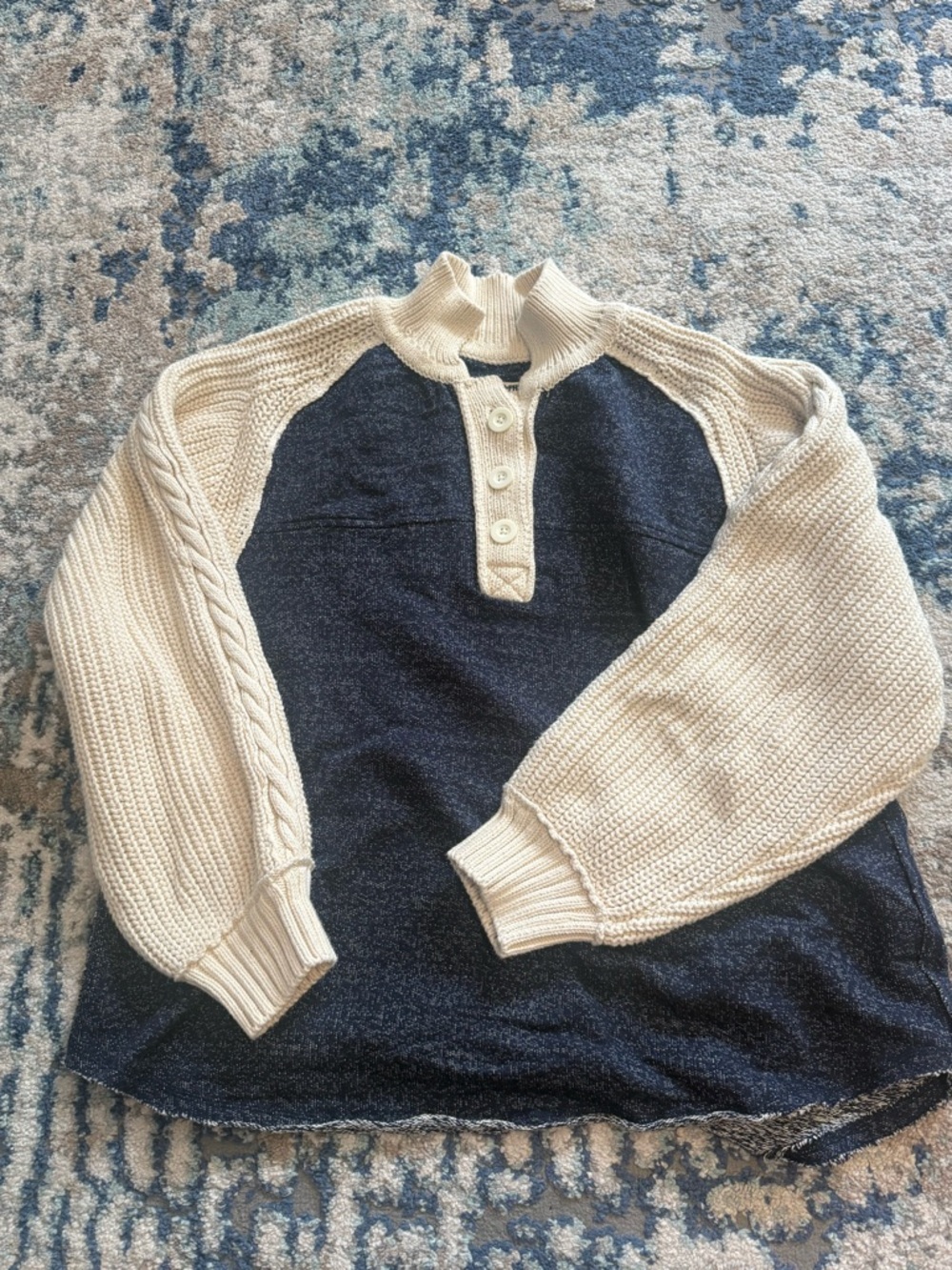 We The Free Marco Polo Sweater Cream and Navy